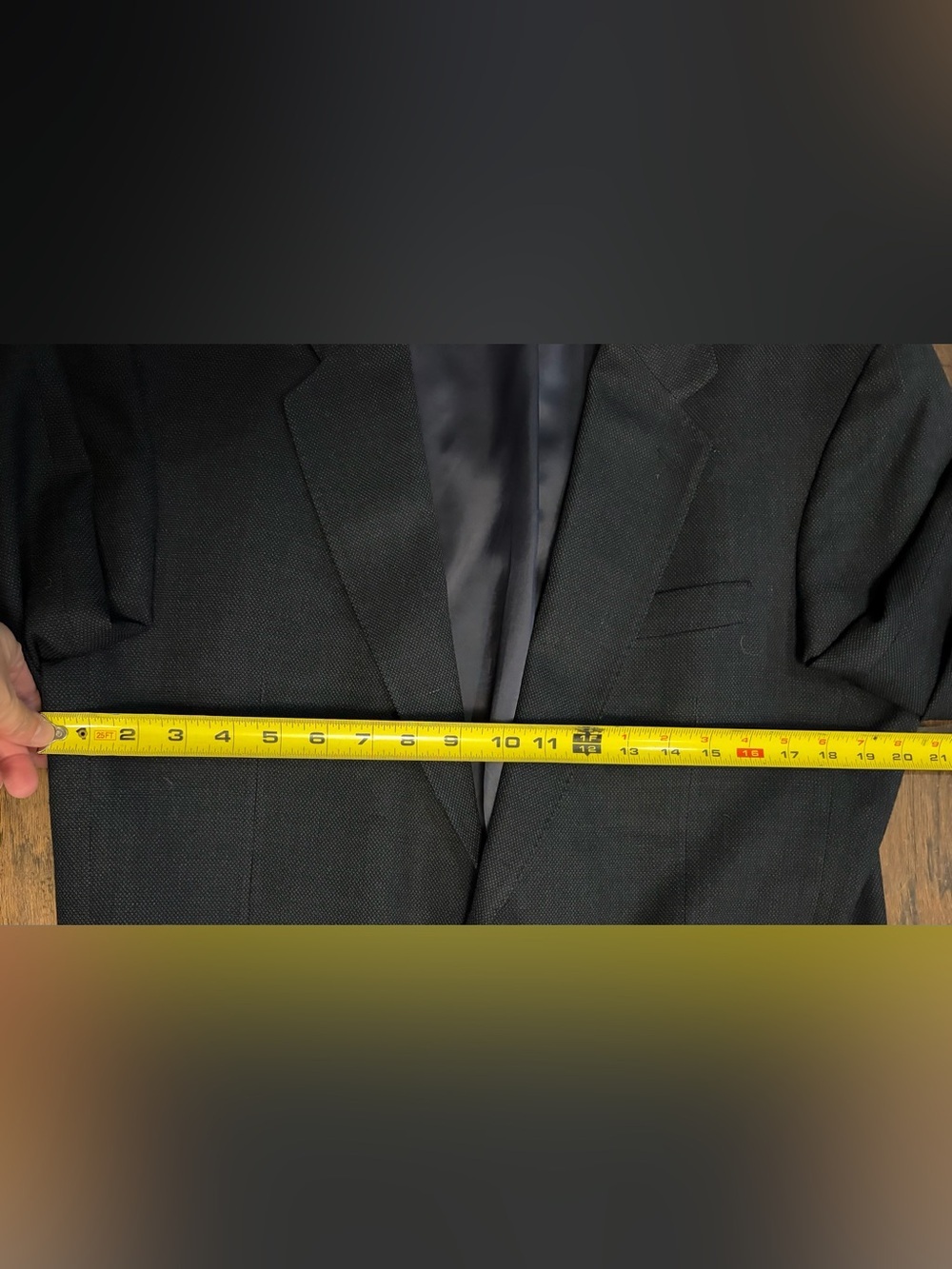 Vintage French Made 100% Wool Suit Black Mens 42R 32x23 2 Piece - Picture 8 of 16